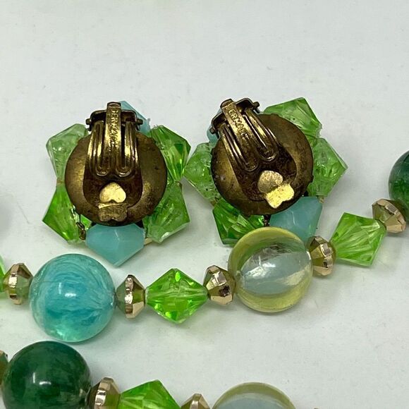 Vintage West Germany 1950/60’s double strand necklace and earring set. - Picture 6 of 8